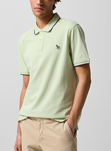 PS Paul Smith: Le polo piqu&eacute; bordures accent Vert pour homme