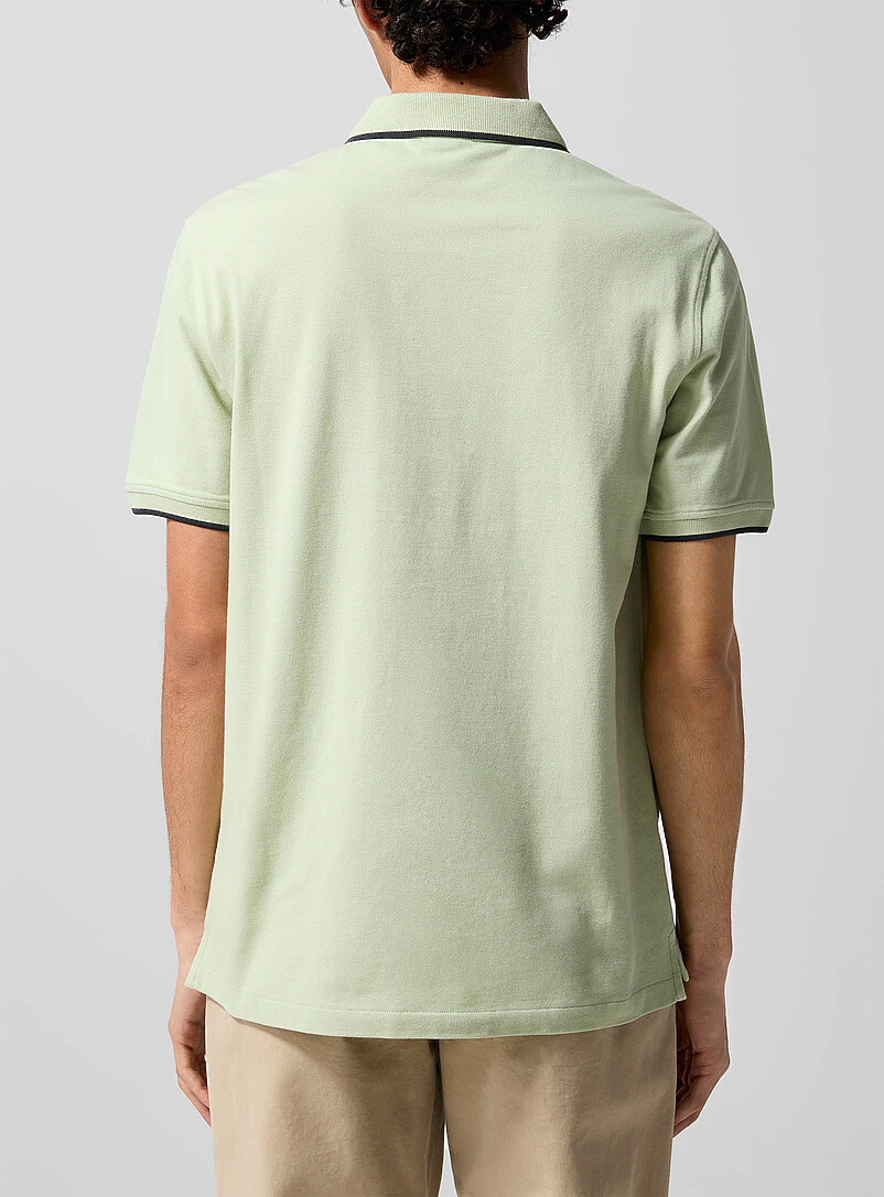 PS Paul Smith: Le polo piqu&eacute; bordures accent Vert pistache - Menthe pour homme