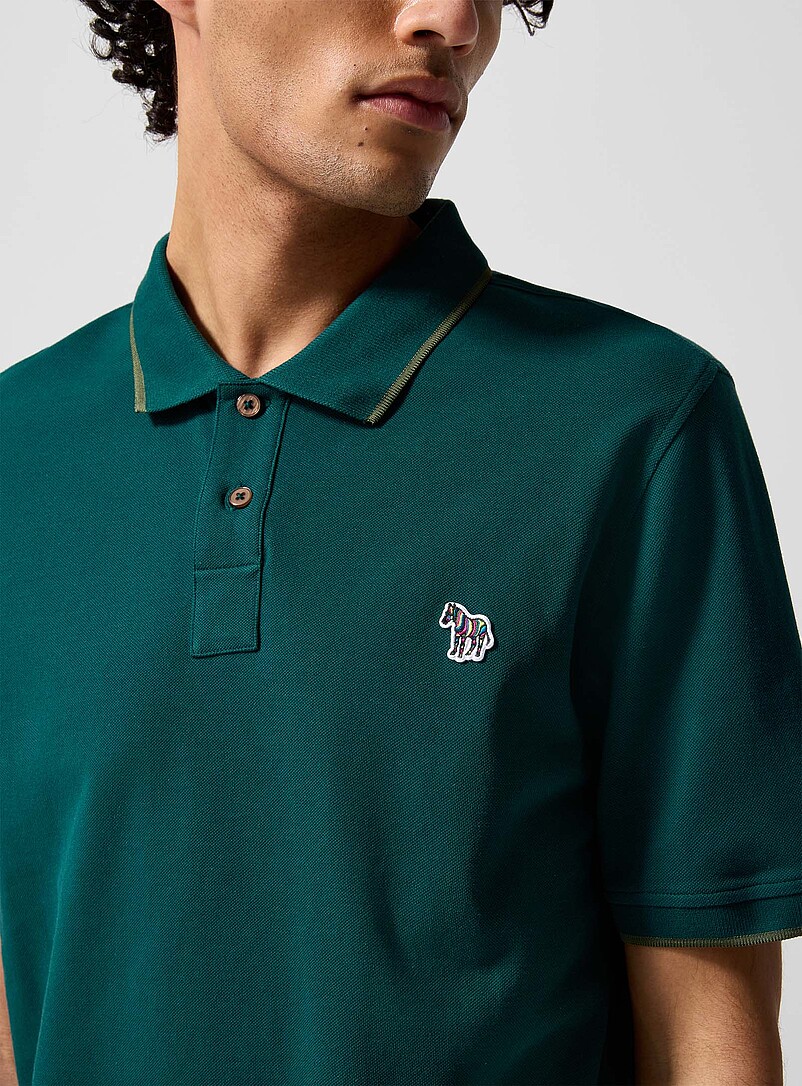 PS Paul Smith: Le polo piqu&eacute; bordures accent Vert pistache - Menthe pour homme