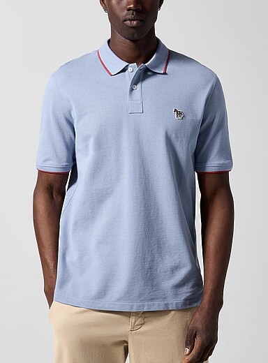 PS Paul Smith Slate Blue Accent edging piqu&eacute; polo shirt for men
