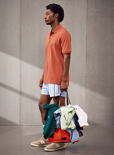 Accent edging piqu&eacute; polo shirt