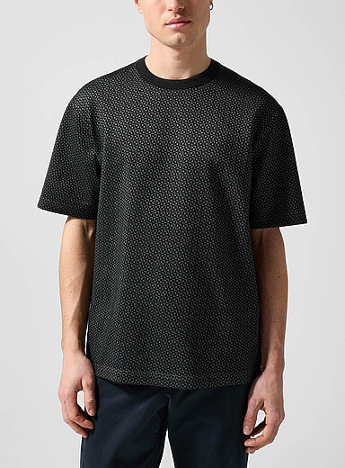 PS Paul Smith Indigo/Dark Blue Textured retro jacquard T-shirt for men