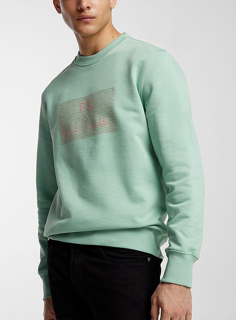 PS Paul Smith Green Embroidered signature screen sweatshirt for men