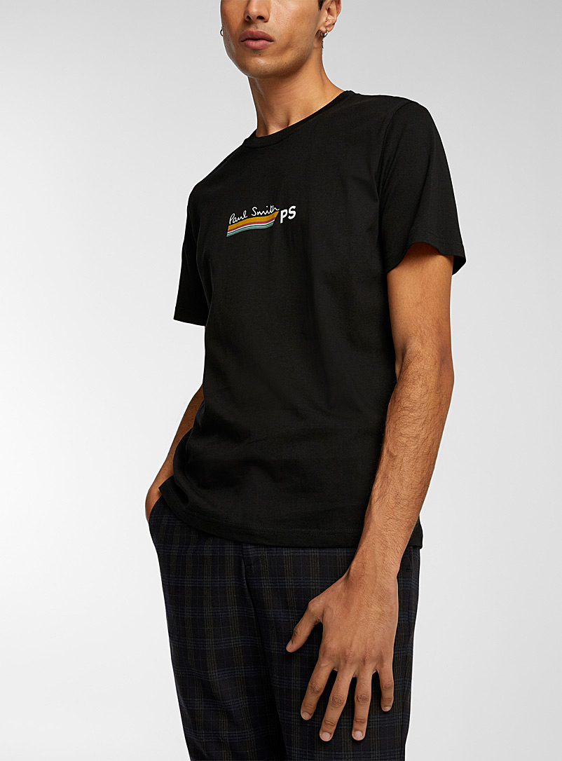 PS Paul Smith: Le t-shirt logo rayures signature Noir pour homme