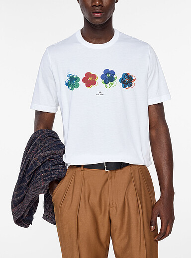 PS Paul Smith White Floral prints T-shirt for men