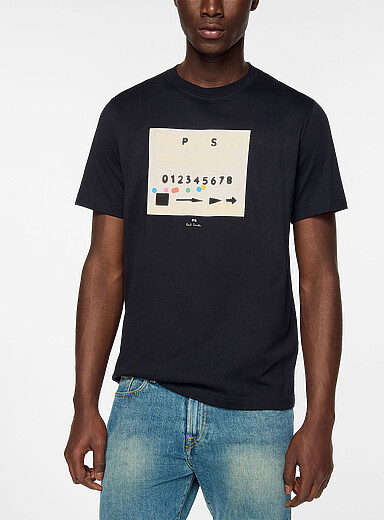 PS Paul Smith Black Retro graphic T-shirt for men