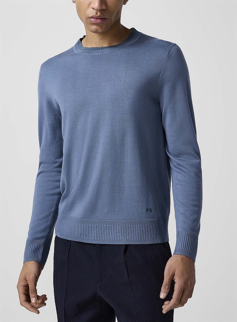 Striped Collar Merino Sweater
