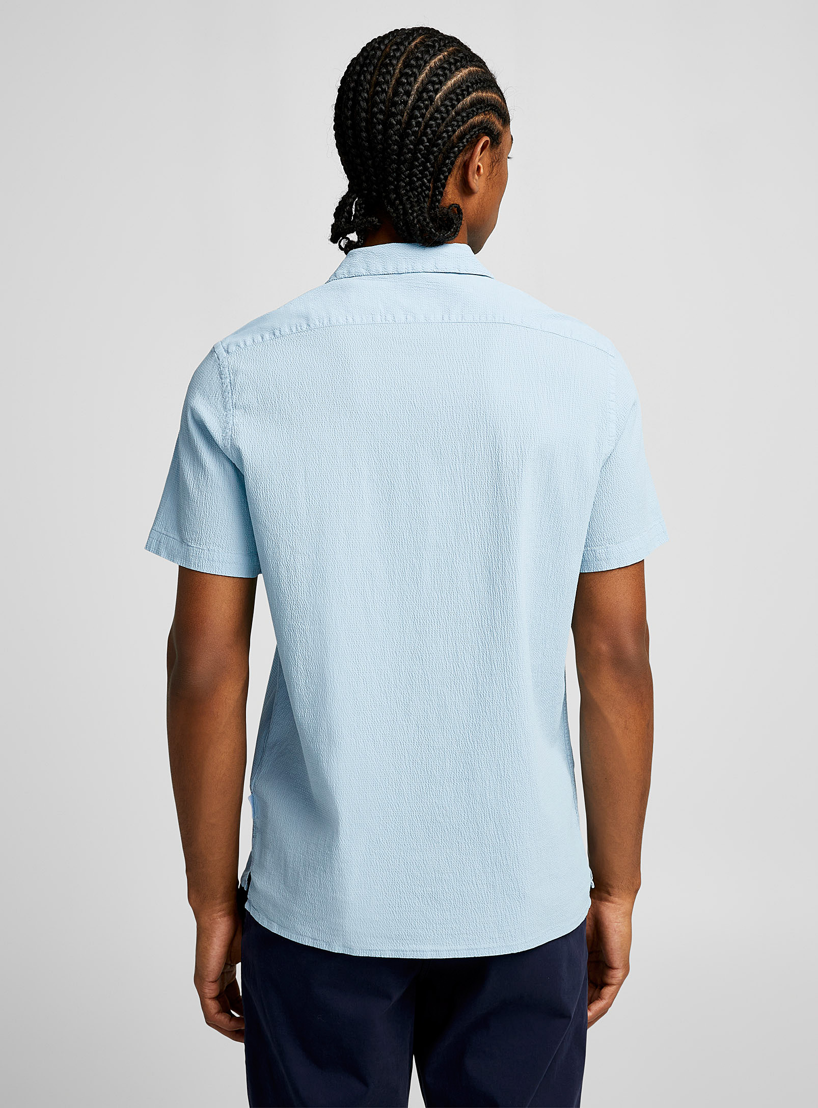 PS Paul Smith - La chemise bleue texturée