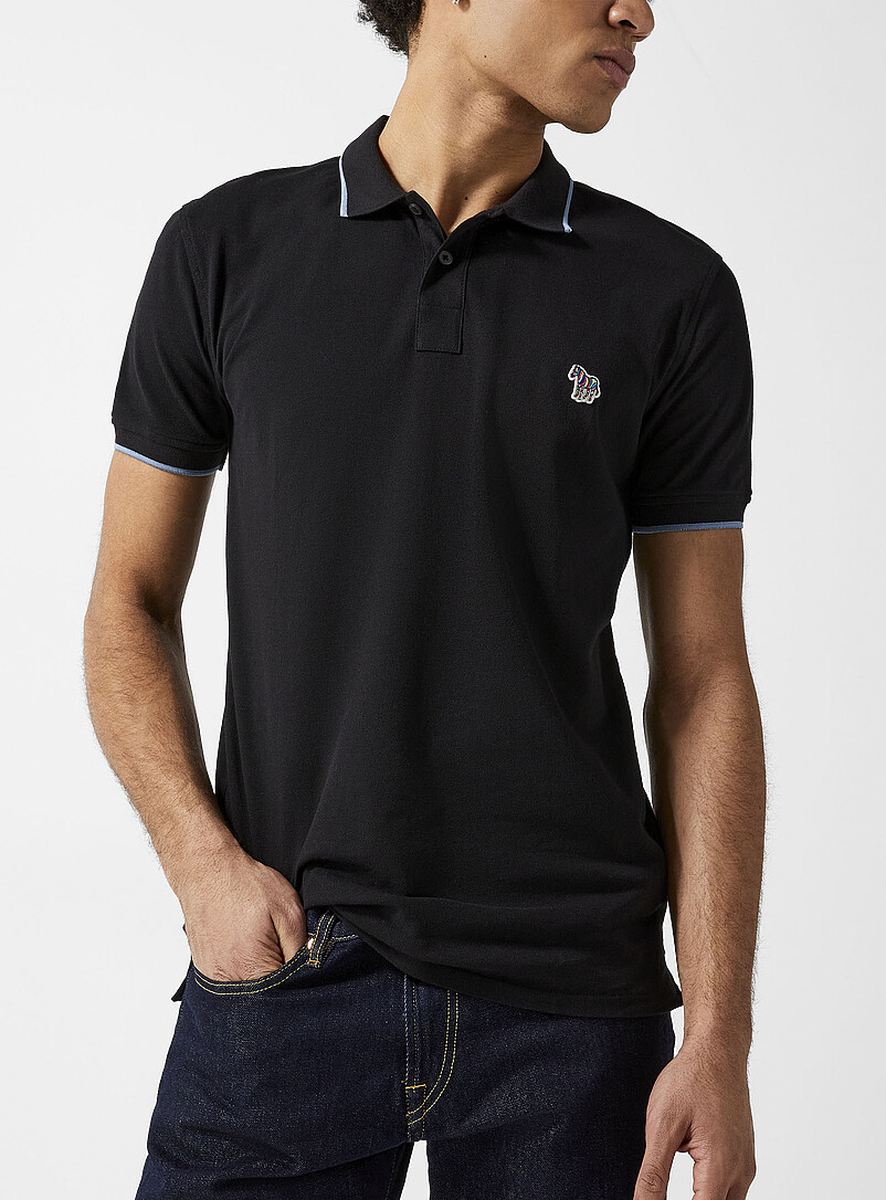 Accent edging piqué polo shirt product image (primary)