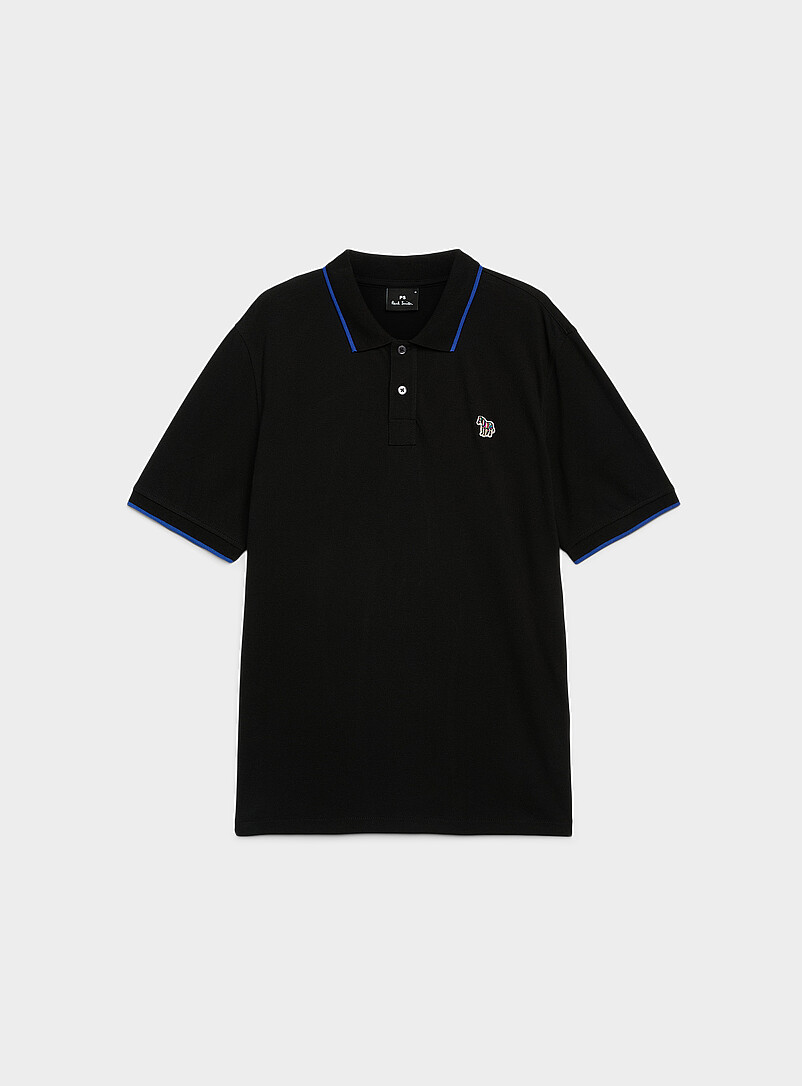 Colourful zebra piqué polo shirt product image (primary)