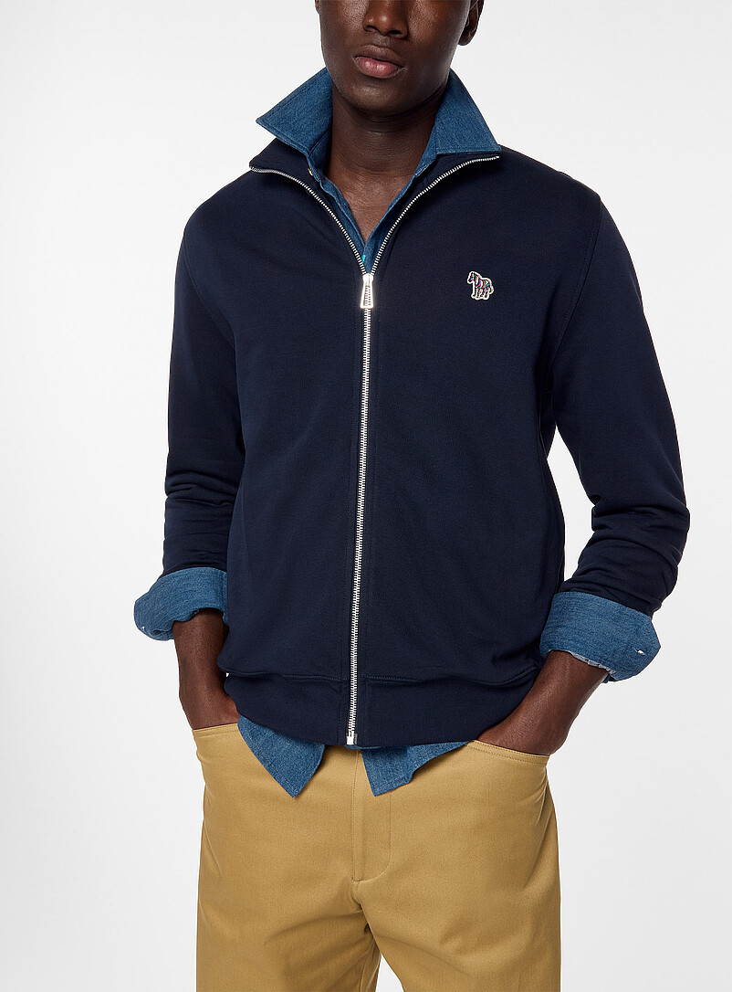 Zebra patch jersey bomber jacket product image (primary)