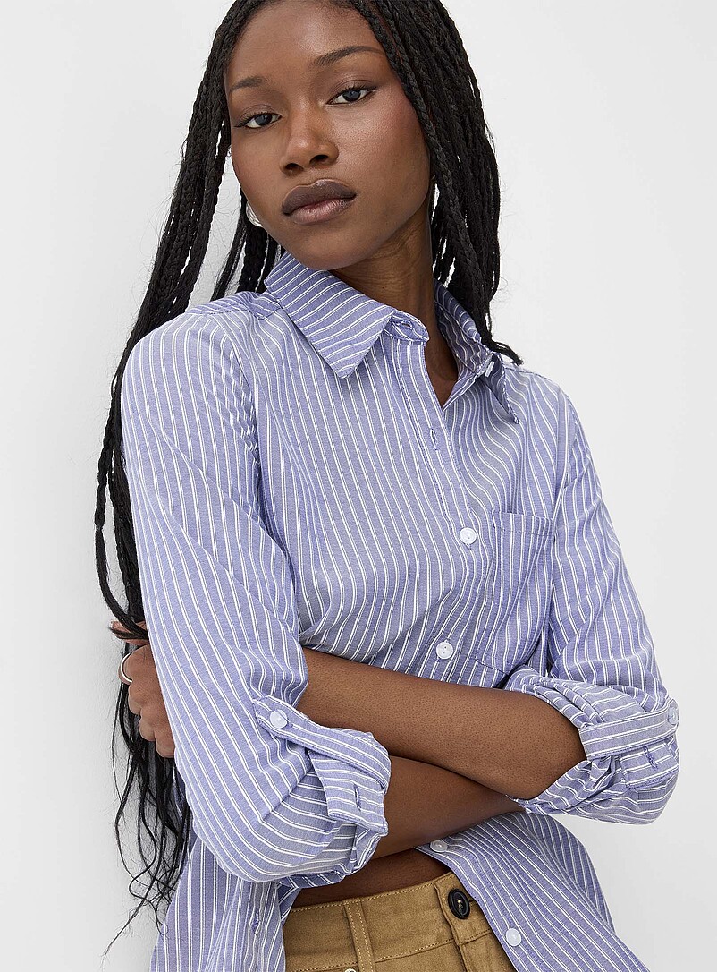Rayée La chemise rayée poche plaquée | Icône | | Simons
