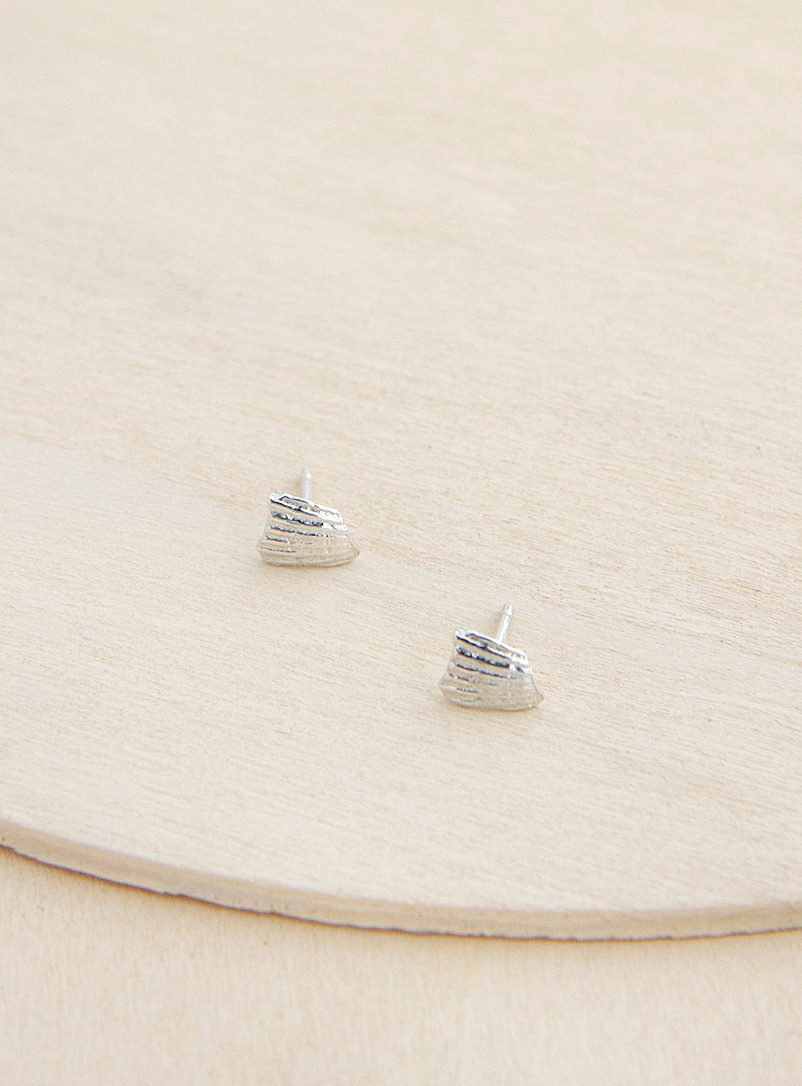 Camillette Silver Silver shell earrings