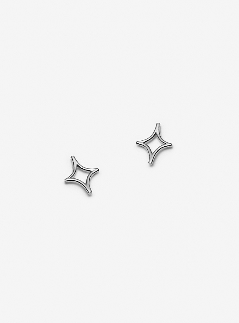 Camillette Star Silver celestial stud earrings