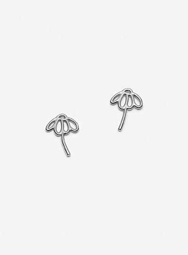 Camillette: Les boucles d'oreilles florales en argent Marguerite