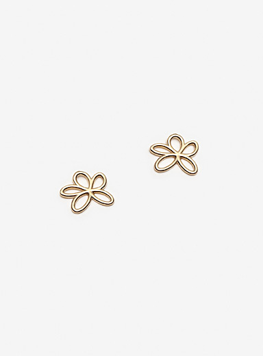 Camillette: Les boucles d'oreilles florales plaqu&eacute;es or Tournesol