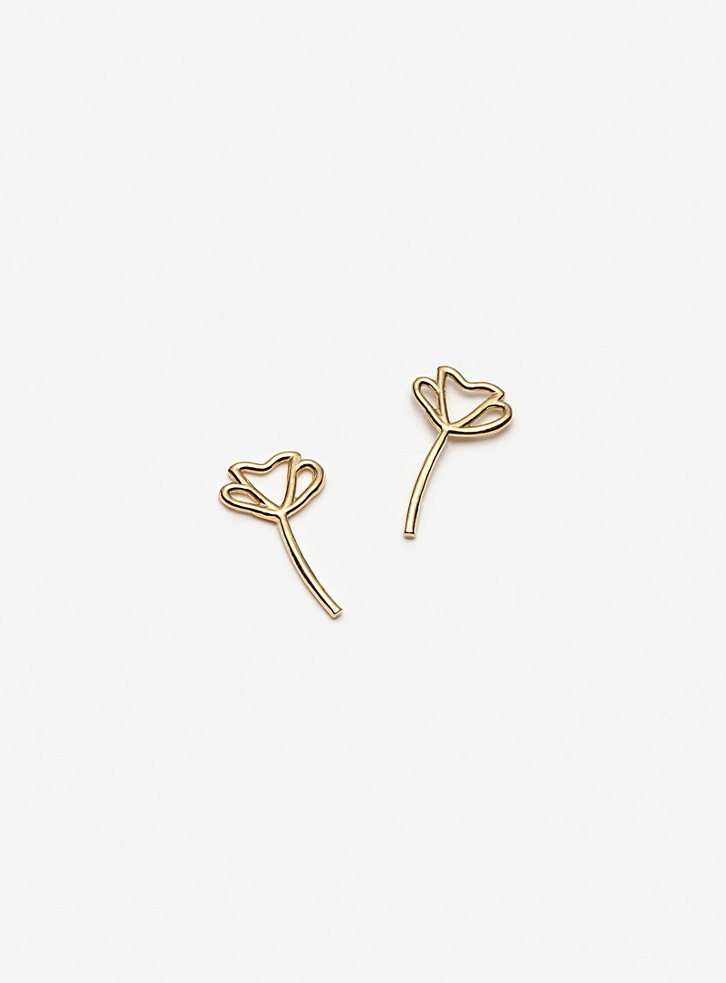 Camillette Poppy Gold-plated flower earrings
