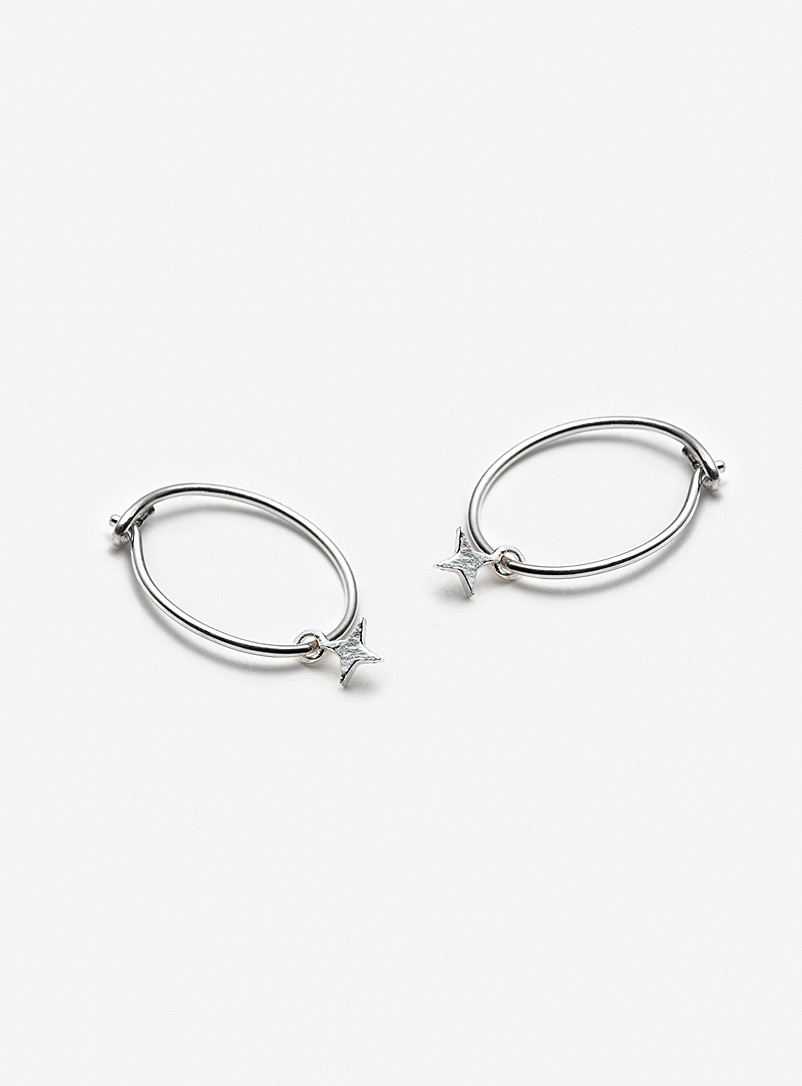Camillette Star Silver celestial sleeper earrings