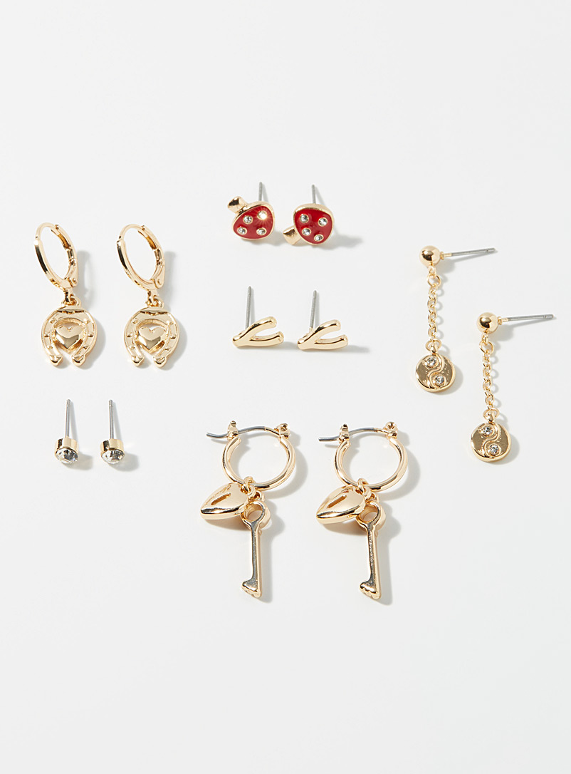 Simons Assorted Lucky earrings Set of 6 for women