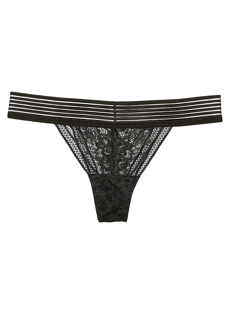 Airy stripe thong | Miiyu | Shop Women's Thongs Online | Simons
