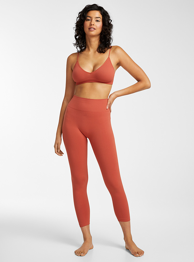 Miiyu Dark Orange Velvety recycled nylon legging for women