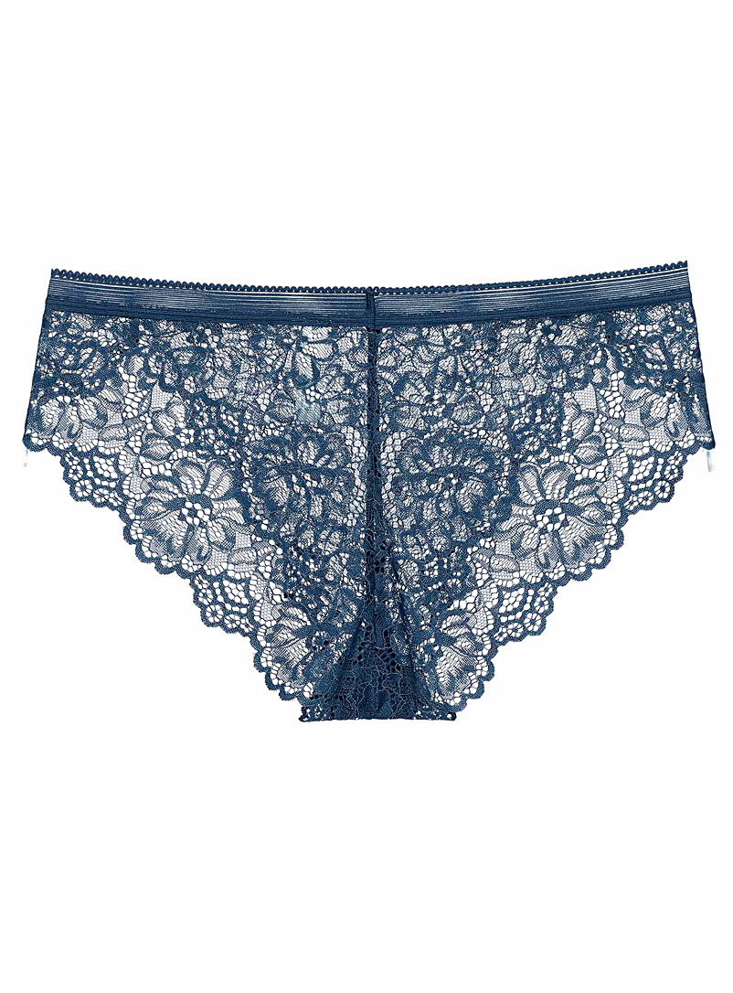 Miiyu Dark Blue Blooming lace bikini panty for women