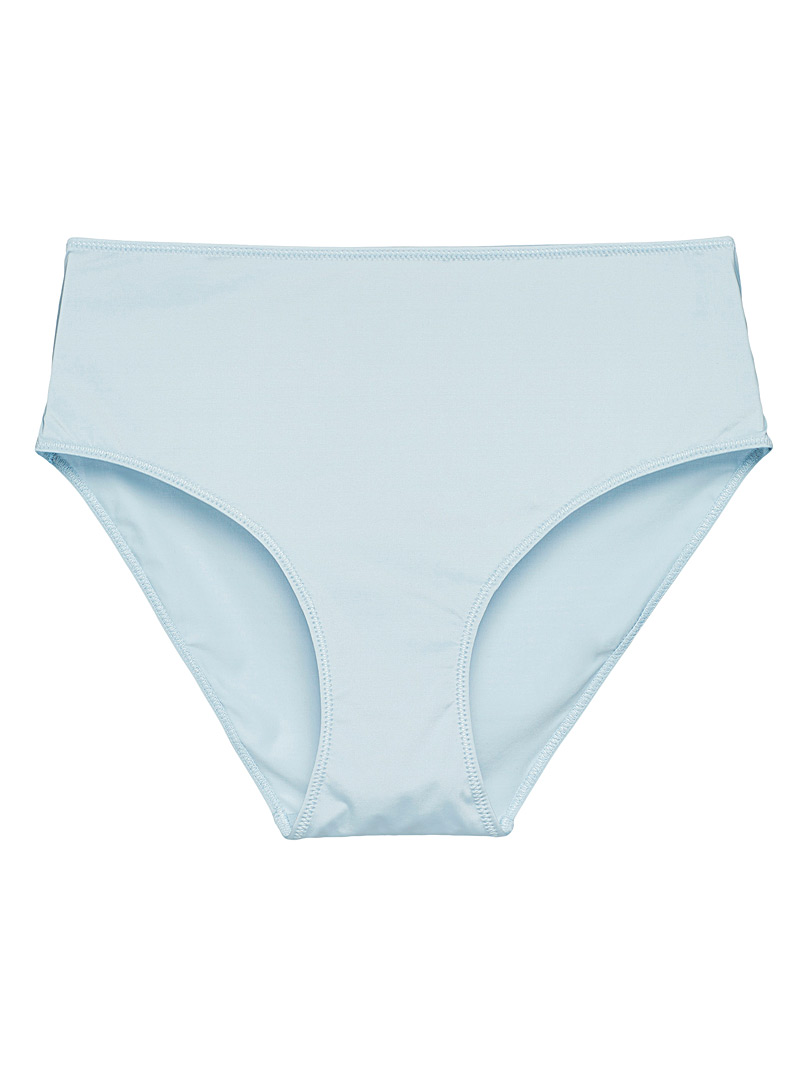 Miiyu: Le bikini taille haute microfibre Bleu pâle-bleu poudre pour femme