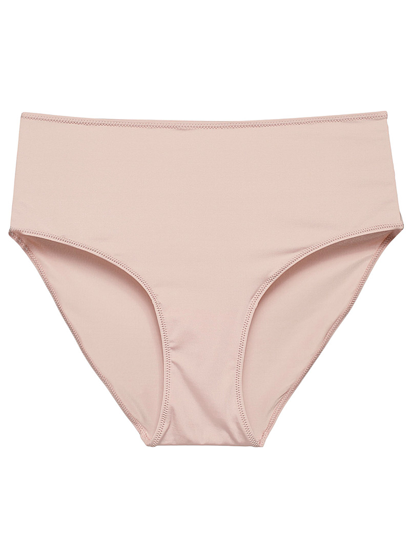 Miiyu Dusky Pink Microfibre high-waist bikini panty for women
