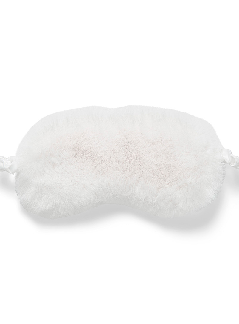 Miiyu Cream Beige Faux-fur mask for women