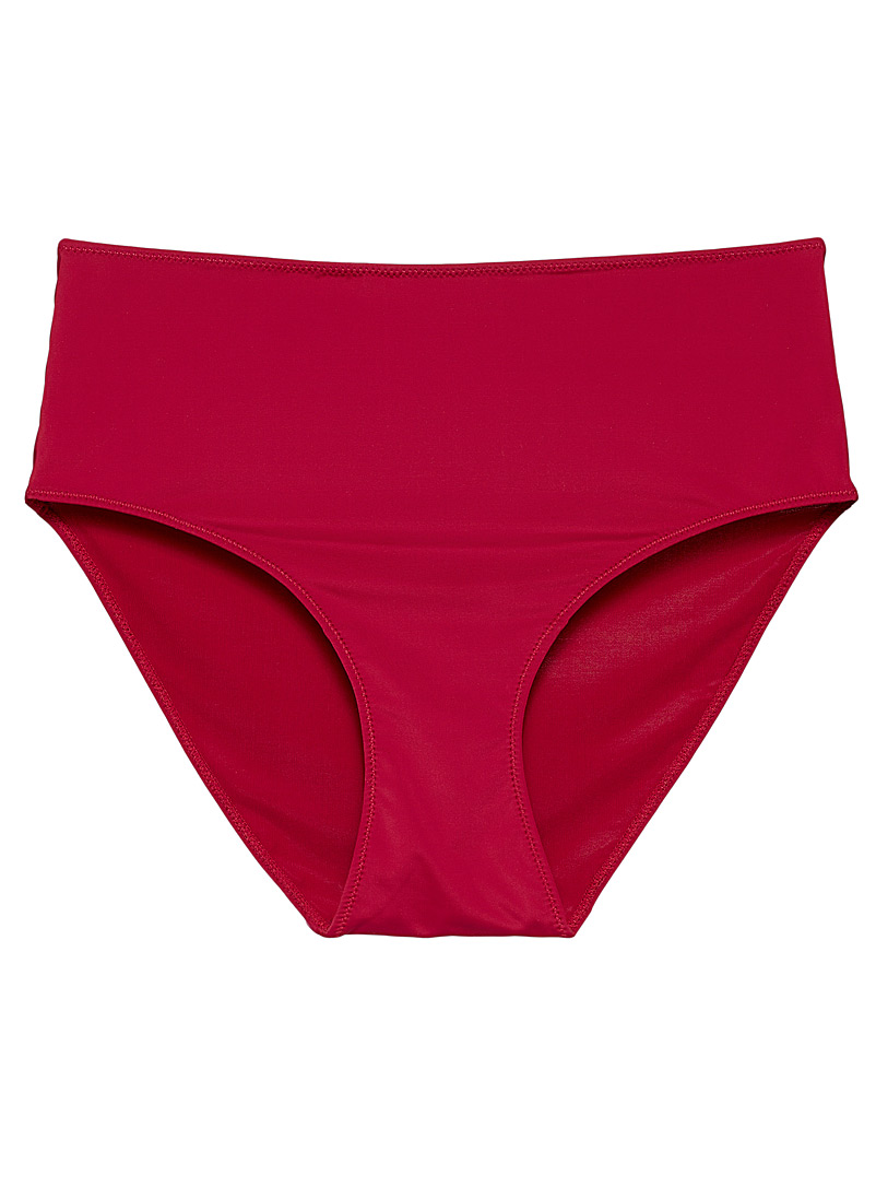 Miiyu Ruby Red Recycled nylon high-rise hipster for women