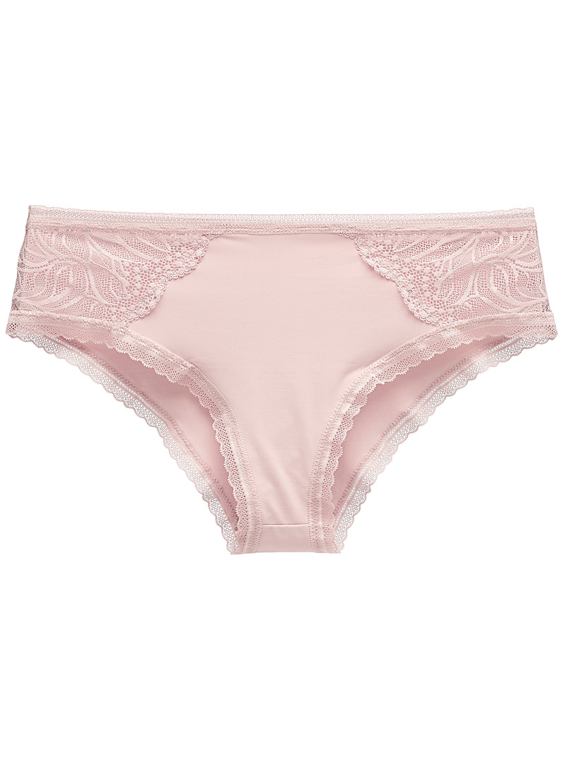 Miiyu Pink Recycled nylon lace and microfibre hipster for women