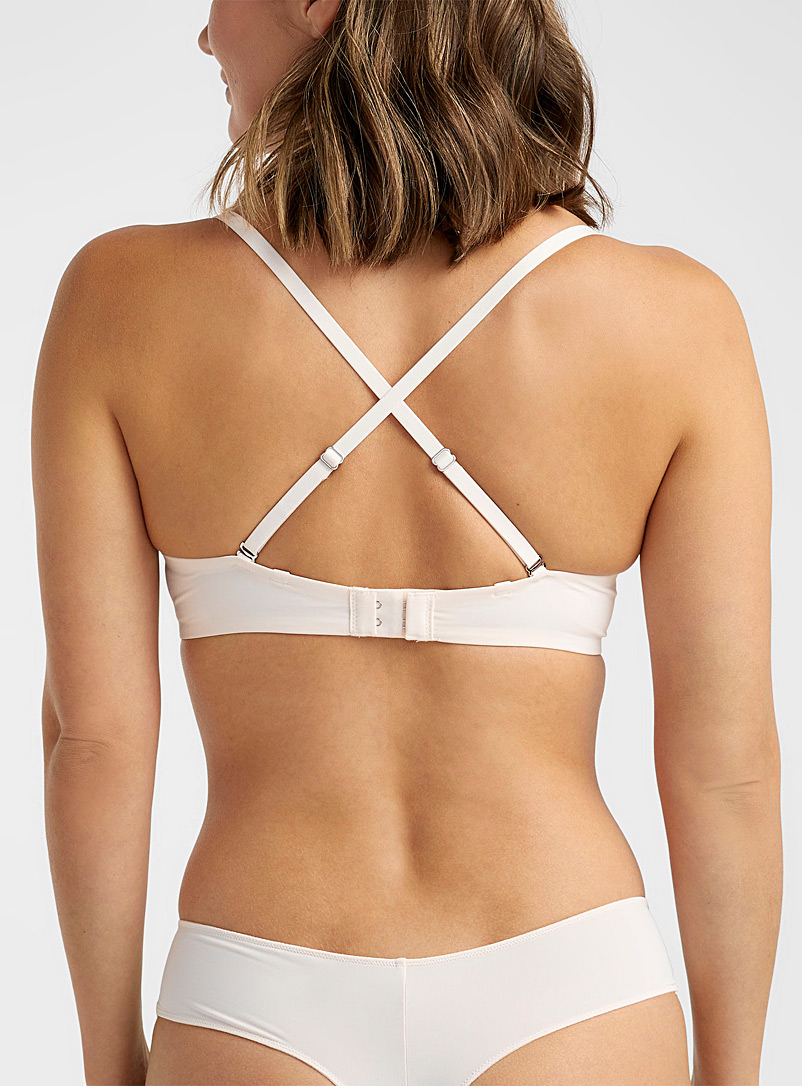 Miiyu White Hydra recycled-nylon basic plunge bra for women