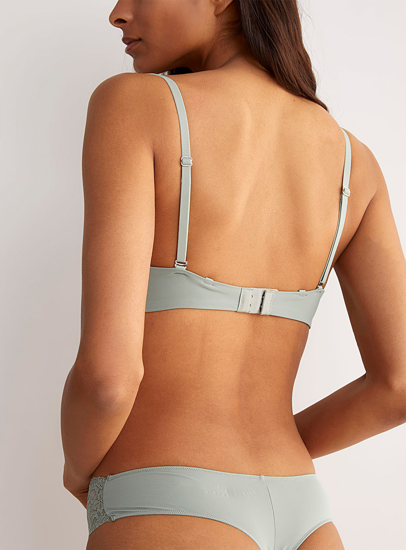 Miiyu Grey Hydra recycled-nylon plunge bra for women