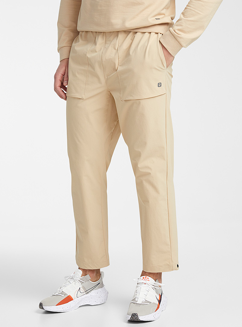 I.FIV5: Le pantalon tissage extensible poches plaquées Beige crème pour homme