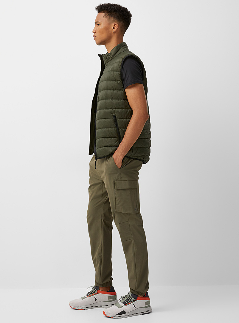I.FIV5 Mossy Green Cargo-pocket stretch weave joggers for men