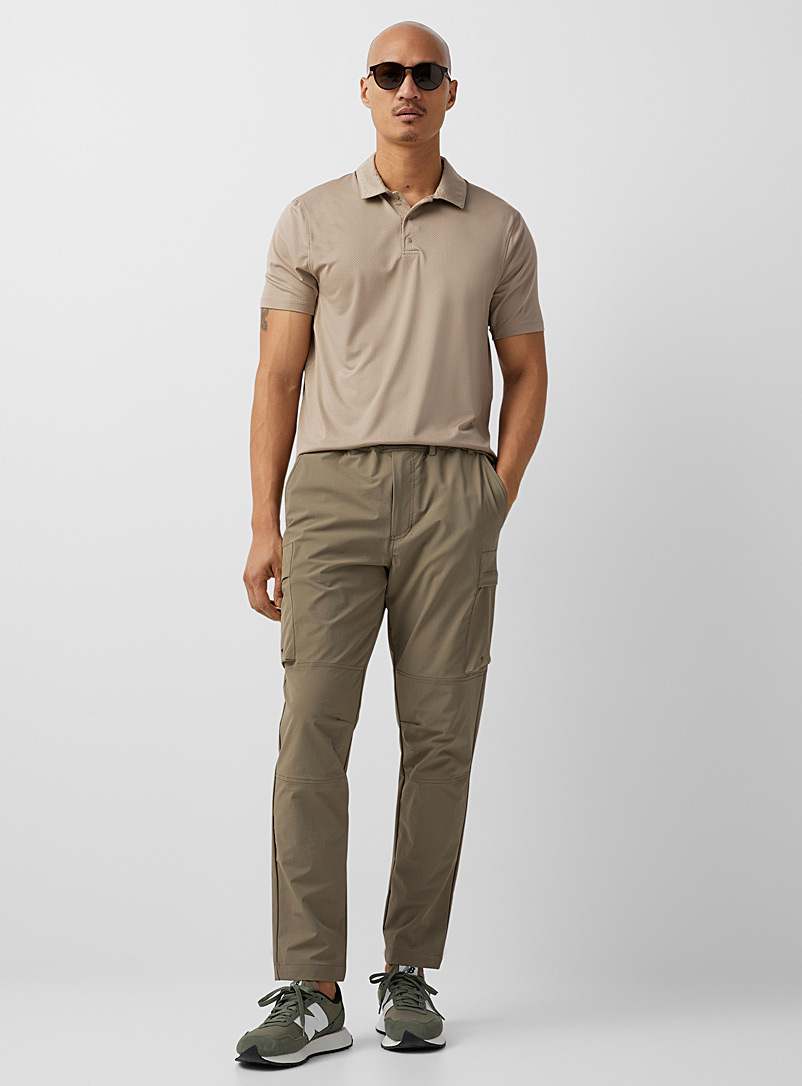 Le 31 Khaki Belted cargo-pocket pant Straight fit Innovation collection for men