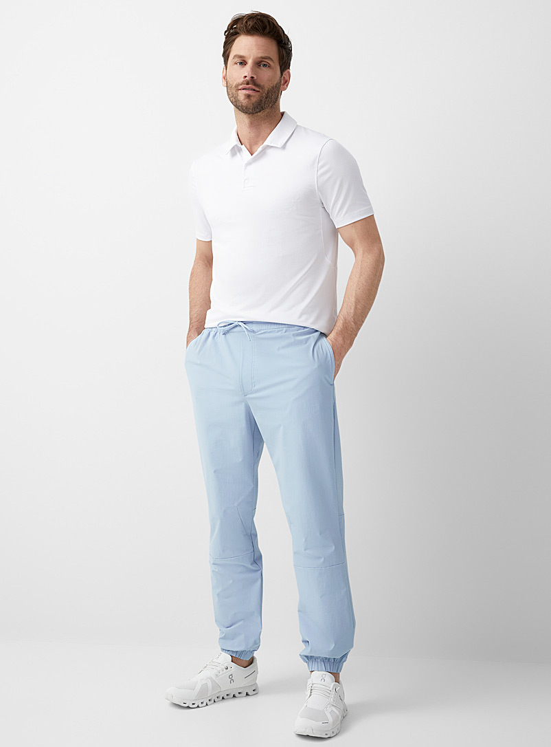 Le 31 Baby Blue Articulated stretch nylon joggers Innovation collection for men