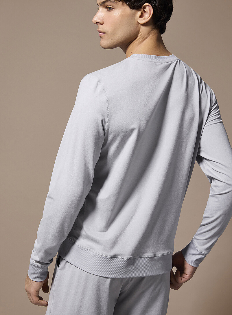 I.FIV5: Le sweat col rond jersey ultradoux Gris clair pour homme