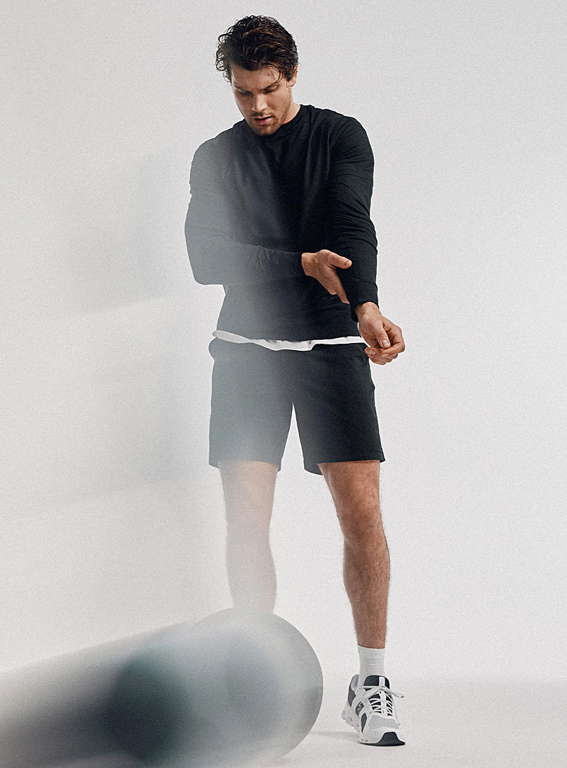 I.FIV5 Black Ultra-soft jersey short for men