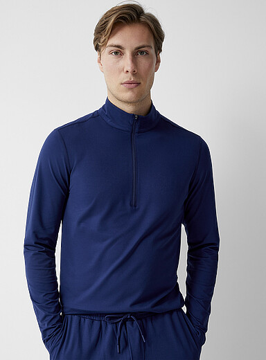 Haut Manches Longues Col Haut COS Bleu Marine Coton - Taille M - Occasion TB état