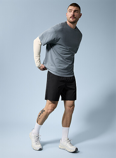 I.FIV5: Le short extensible sans dessous Longueur 7 po Noir pour homme