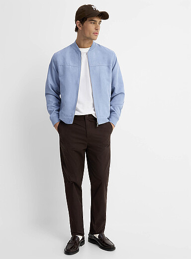 Le 31 Brown Polygiene StayFresh&trade; performance pant Amsterdam fit - Relaxed & tapered <b>Innovation collection</b> for men