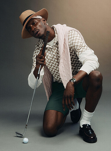 Patterned textured golf polo