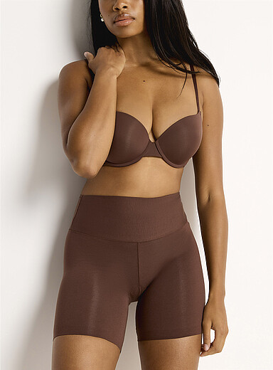Miiyu Chocolate/Espresso SUPIMA&reg; cotton high-waist short Length: 5" for women