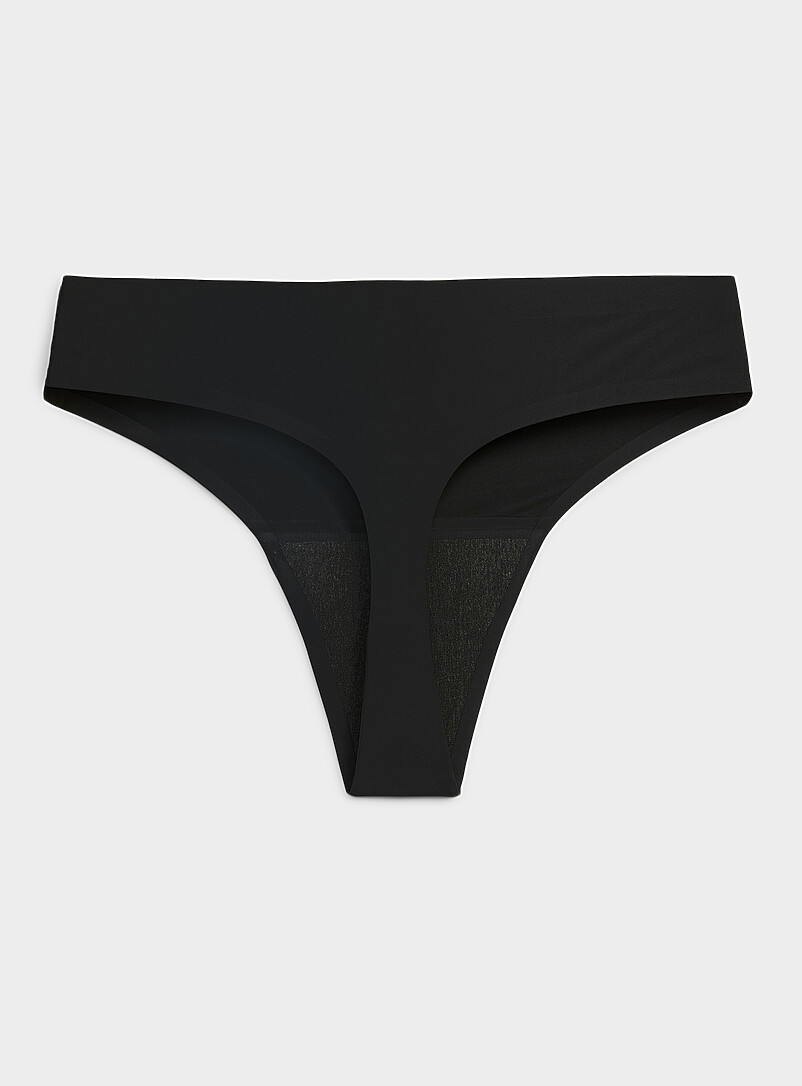 Miiyu Black and light pink Ultra-thin thong period panties Absorption: light 2-pack for women