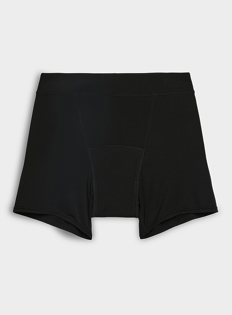 Miiyu Black and grey Stretch boxer period panties Absorption: high 2-pack for women