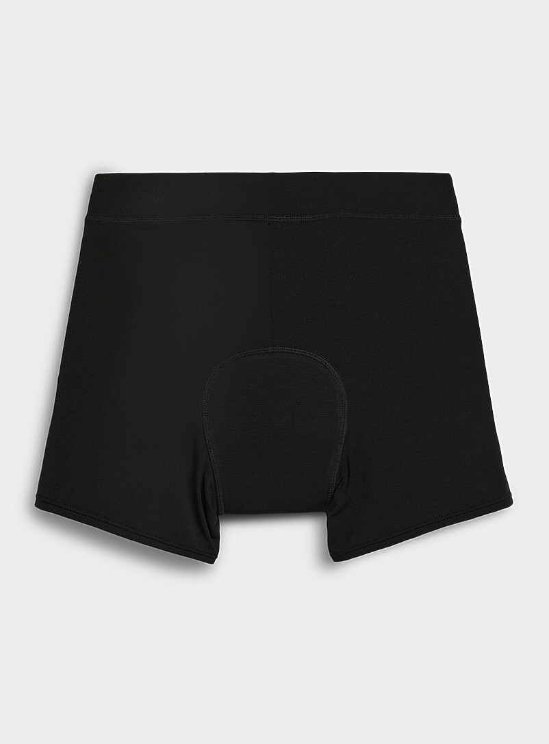 Miiyu Black and grey Stretch boxer period panties Absorption: high 2-pack for women