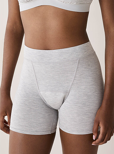Miiyu Black and grey Stretch boxer period panties Absorption: high 2-pack for women