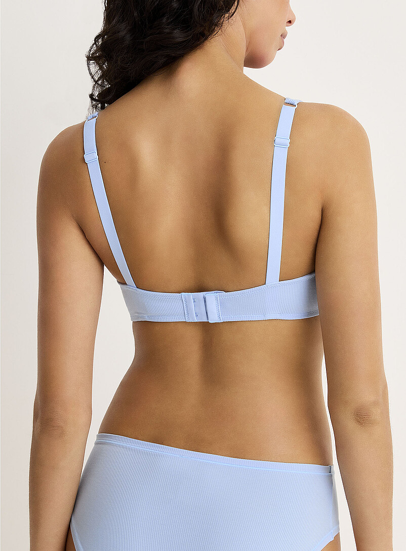 Miiyu Mauve Ribbed high apex unpadded plunge bra for women