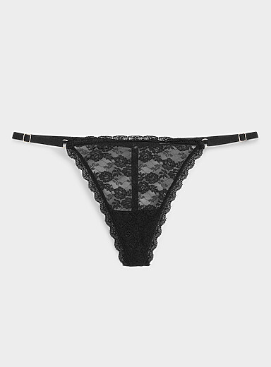 Le tanga T dentelle romantique Nylon recycl&eacute;